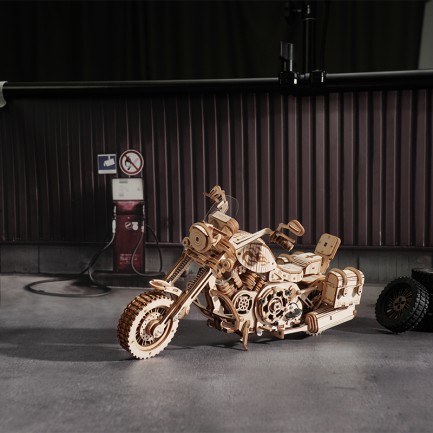 ROKR LK504 Motosiklet (Cruiser Motorcycle) DIY Minyatür Maket Model Seti Ahşap 3D Wooden Puzzle 3D Model Kit Detaylı Dekoratif Hobi Seti Ahşap Maket - Thumbnail