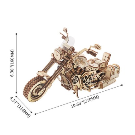 ROKR LK504 Motosiklet (Cruiser Motorcycle) DIY Minyatür Maket Model Seti Ahşap 3D Wooden Puzzle 3D Model Kit Detaylı Dekoratif Hobi Seti Ahşap Maket - Thumbnail