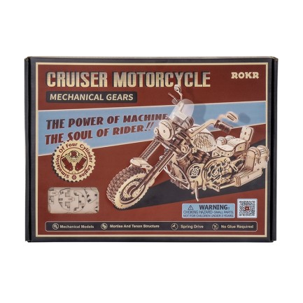 ROKR LK504 Motosiklet (Cruiser Motorcycle) DIY Minyatür Maket Model Seti Ahşap 3D Wooden Puzzle 3D Model Kit Detaylı Dekoratif Hobi Seti Ahşap Maket - Thumbnail