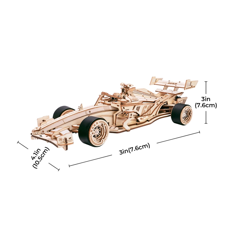 ROKR LK505 Formula Yarış Arabası (F1 Racing Car) DIY Minyatür Maket ModelSeti Ahşap 3D Wooden Puzzle 3D Model Kit Detaylı Dekoratif Hobi Seti Ahşap Maket