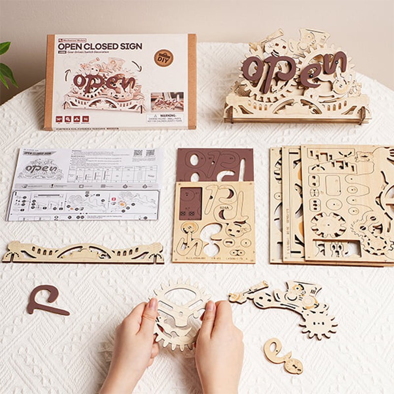 ROKR LK506 Open Closed Sign 3D Wooden Puzzle