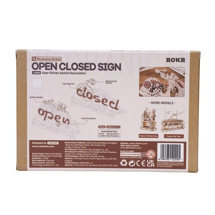 ROKR LK506 Open Closed Sign 3D Wooden Puzzle - Thumbnail