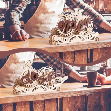 ROKR LK506 Open Closed Sign 3D Wooden Puzzle - Thumbnail