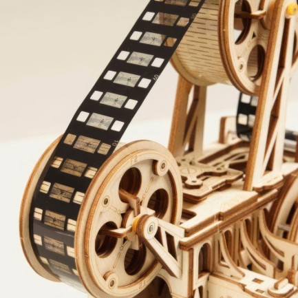 ROKR LK601 Hareketli Film Kamerası (Vitascope) DIY Minyatür Maket Model Seti Ahşap 3D Wooden Puzzle 3D Model Kit Detaylı Dekoratif Hobi Seti Ahşap Maket - Thumbnail