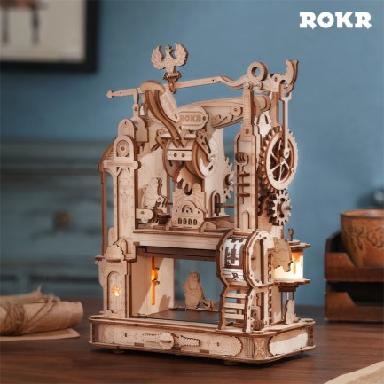 ROKR LK602 Baskı Makinesi Classic Printing Press DIY Minyatür Maket Model Set Ahşap 3D Wooden Puzzle 3D Model Kit Detaylı Dekoratif Hobi Seti Ahşap Maket - Thumbnail