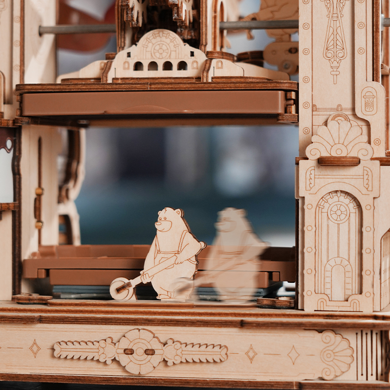ROKR LK602 Baskı Makinesi Classic Printing Press DIY Minyatür Maket Model Set Ahşap 3D Wooden Puzzle 3D Model Kit Detaylı Dekoratif Hobi Seti Ahşap Maket