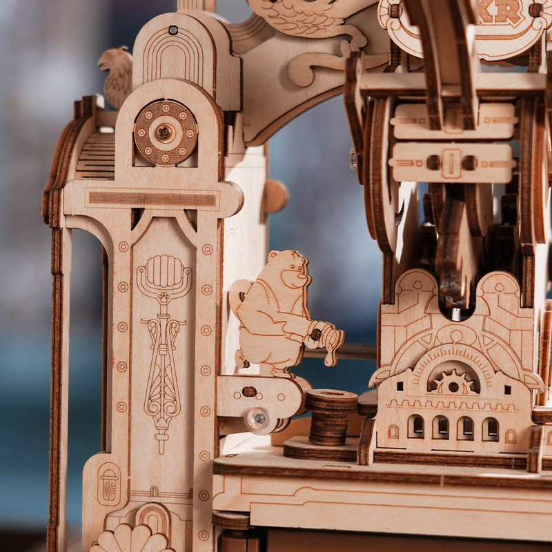 ROKR LK602 Baskı Makinesi Classic Printing Press DIY Minyatür Maket Model Set Ahşap 3D Wooden Puzzle 3D Model Kit Detaylı Dekoratif Hobi Seti Ahşap Maket