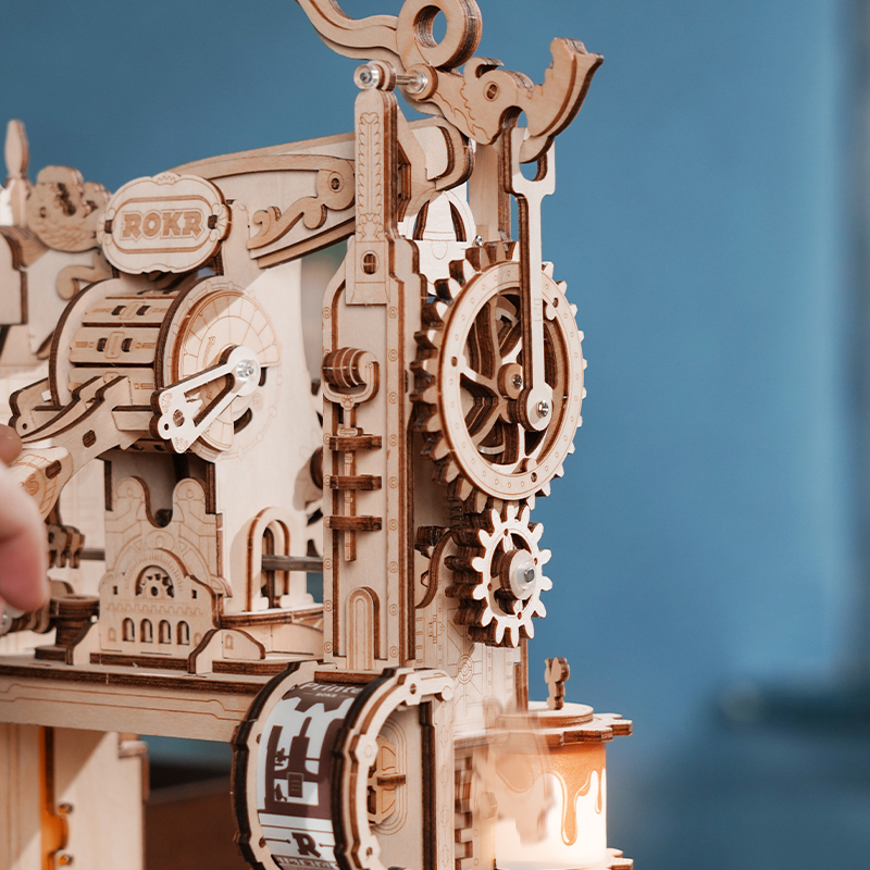 ROKR LK602 Baskı Makinesi Classic Printing Press DIY Minyatür Maket Model Set Ahşap 3D Wooden Puzzle 3D Model Kit Detaylı Dekoratif Hobi Seti Ahşap Maket