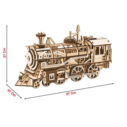 ROKR LK701 Lokomotif Tren (Locomotive) DIY Minyatür Maket Model Seti Ahşap 3D Wooden Puzzle 3D Model Kit Detaylı Dekoratif Hobi Seti Ahşap Maket - Thumbnail