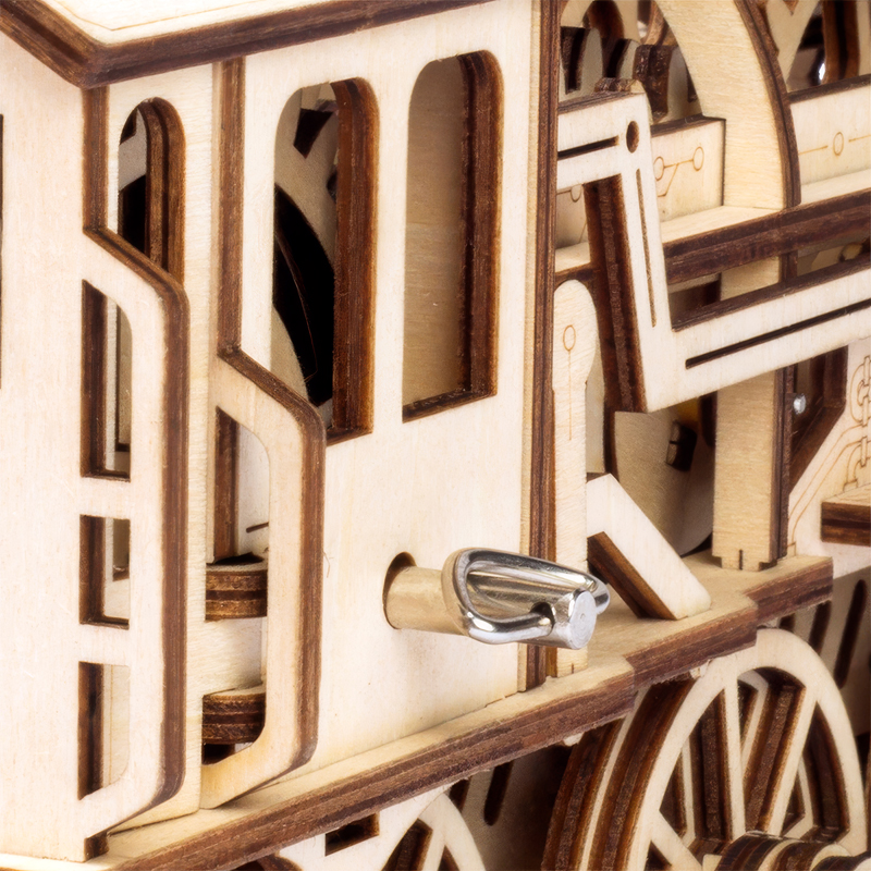 ROKR LK701 Lokomotif Tren (Locomotive) DIY Minyatür Maket Model Seti Ahşap 3D Wooden Puzzle 3D Model Kit Detaylı Dekoratif Hobi Seti Ahşap Maket