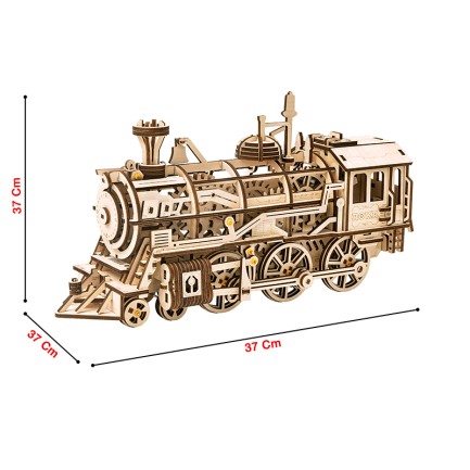 ROKR LK701 Lokomotif Tren (Locomotive) DIY Minyatür Maket Model Seti Ahşap 3D Wooden Puzzle 3D Model Kit Detaylı Dekoratif Hobi Seti Ahşap Maket - Thumbnail