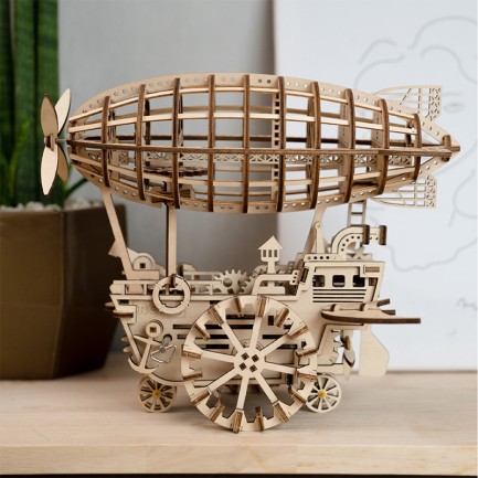 ROKR LK702 Zeplin (Airship) DIY Minyatür Maket Model Seti Ahşap 3D Wooden Puzzle 3D Model Kit Detaylı Dekoratif Hobi Seti Ahşap Maket - Thumbnail