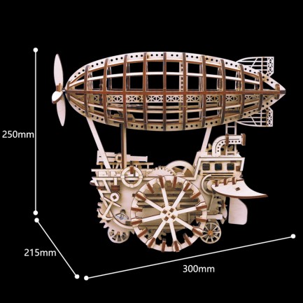 ROKR LK702 Zeplin (Airship) DIY Minyatür Maket Model Seti Ahşap 3D Wooden Puzzle 3D Model Kit Detaylı Dekoratif Hobi Seti Ahşap Maket - Thumbnail