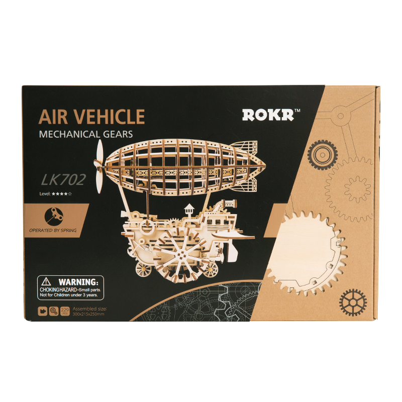 ROKR LK702 Zeplin (Airship) DIY Minyatür Maket Model Seti Ahşap 3D Wooden Puzzle 3D Model Kit Detaylı Dekoratif Hobi Seti Ahşap Maket