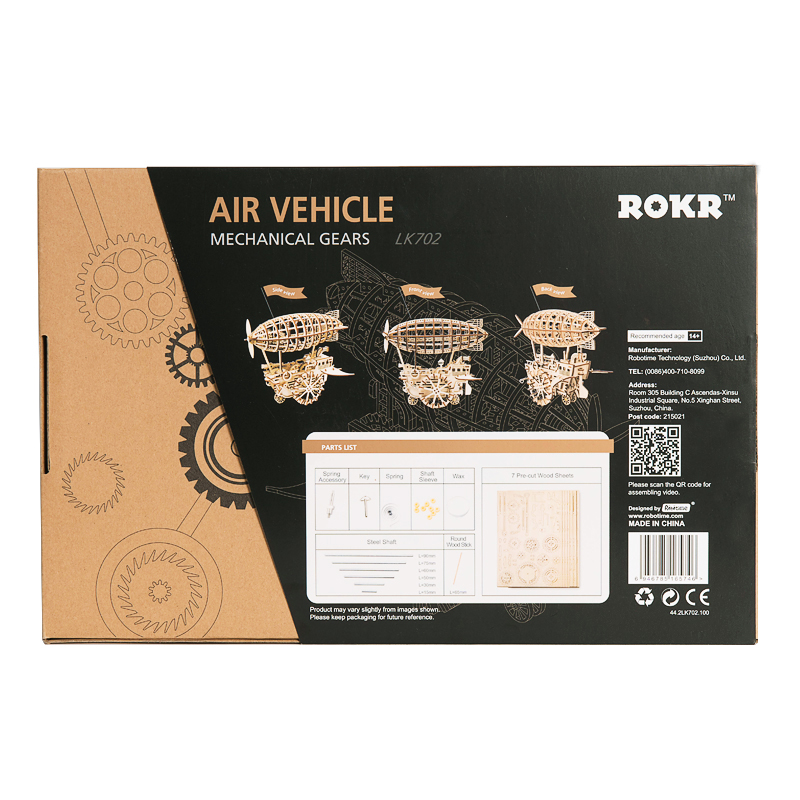 ROKR LK702 Zeplin (Airship) DIY Minyatür Maket Model Seti Ahşap 3D Wooden Puzzle 3D Model Kit Detaylı Dekoratif Hobi Seti Ahşap Maket