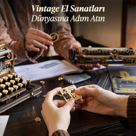 ROKR LK703B Mechanical Typewriter (Classic version) 3D Wooden Puzzle - Thumbnail