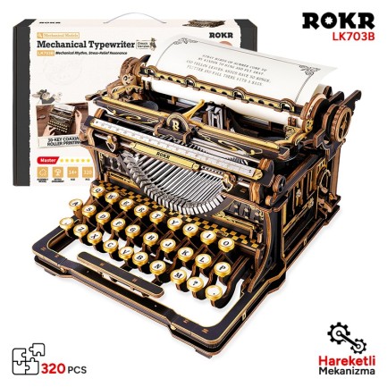 ROKR - ROKR LK703B Mechanical Typewriter (Classic version) 3D Wooden Puzzle