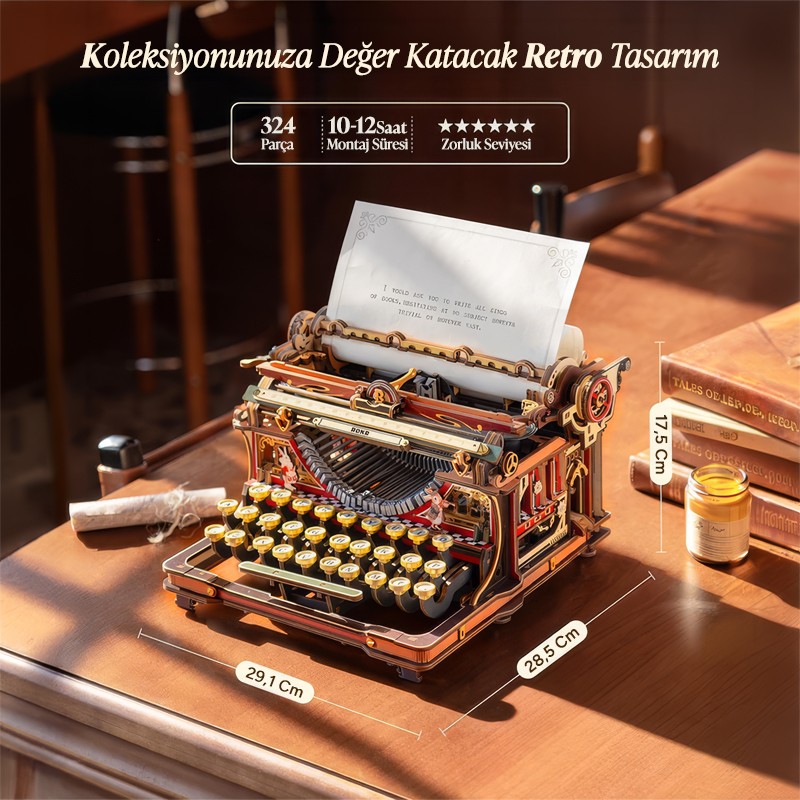 ROKR LK703C Mechanical Typewriter (Magic version) 3D Wooden Puzzle