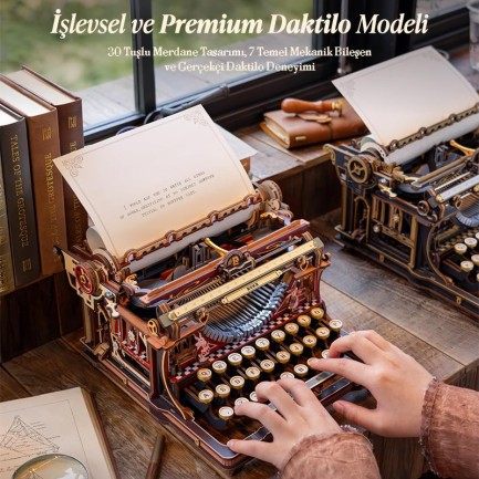 ROKR LK703C Mechanical Typewriter (Magic version) 3D Wooden Puzzle - Thumbnail