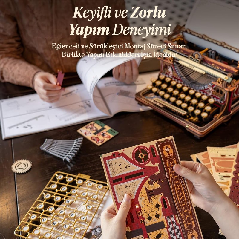 ROKR LK703C Mechanical Typewriter (Magic version) 3D Wooden Puzzle