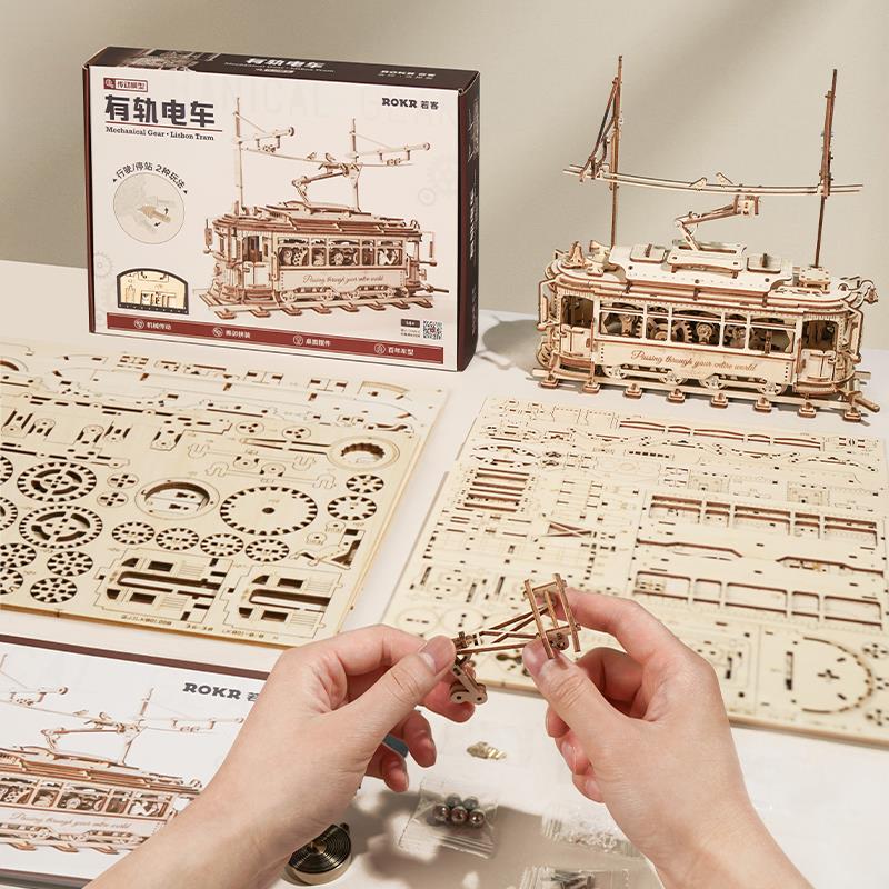 ROKR LK801 Classic City Tramcar 3D Wooden Puzzle