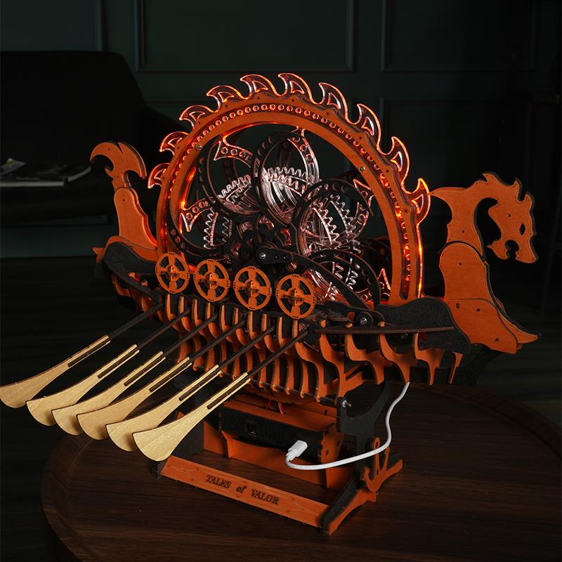 ROKR LK802 Viking Dragon Ship Mechanical 3D Wooden Puzzle