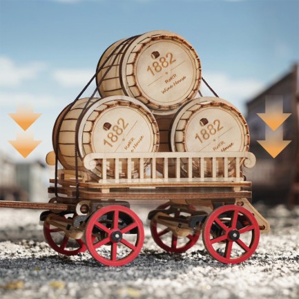 ROKR LKA01 Buhar Motorlu Araba (Steam Engine) DIY Minyatür Maket Model Seti Ahşap 3D Wooden Puzzle 3D Model Kit Detaylı Dekoratif Hobi Seti Ahşap Maket - Thumbnail