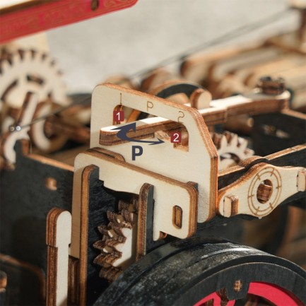 ROKR LKA01 Buhar Motorlu Araba (Steam Engine) DIY Minyatür Maket Model Seti Ahşap 3D Wooden Puzzle 3D Model Kit Detaylı Dekoratif Hobi Seti Ahşap Maket - Thumbnail