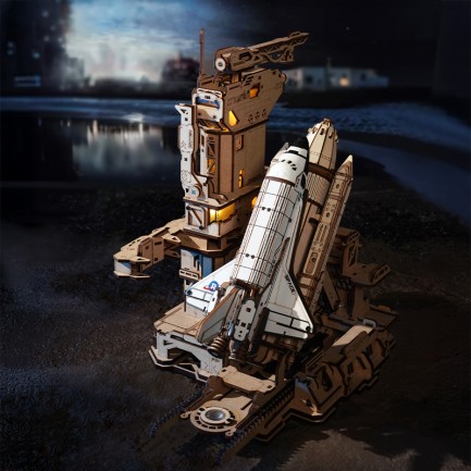 ROKR LKA02 Uzay Mekiği (Space Shuttle) DIY Minyatür Maket Model Seti Ahşap 3D Wooden Puzzle 3D Model Kit Detaylı Dekoratif Hobi Seti Ahşap Maket - Thumbnail