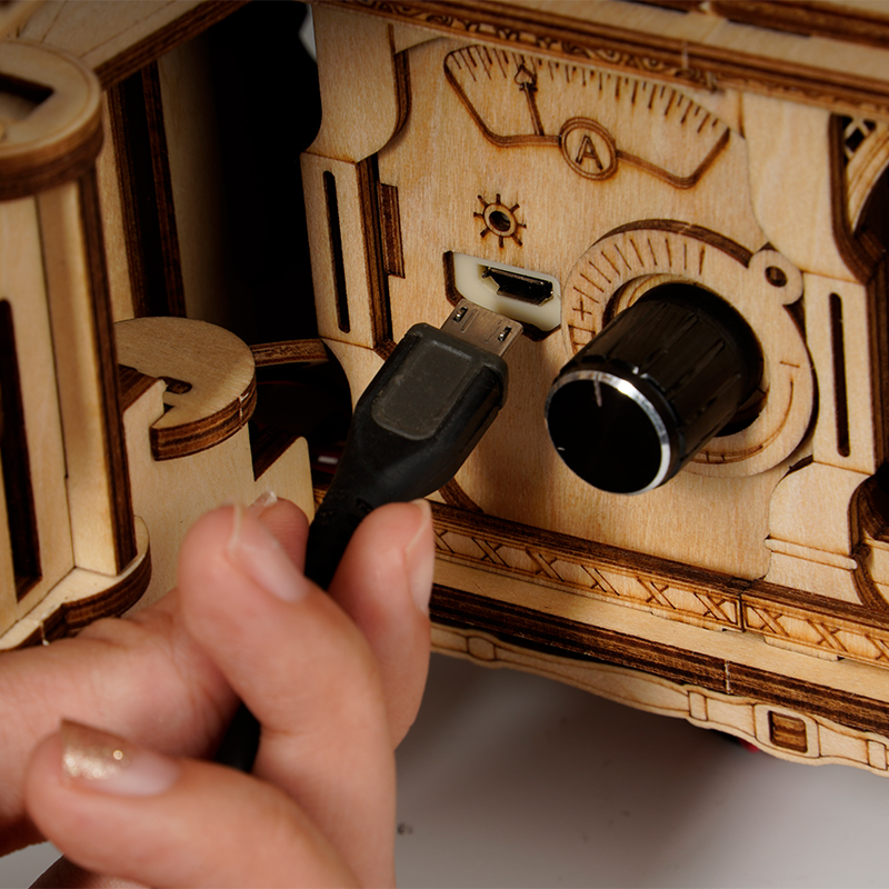 ROKR LKB01D Hareketli Gramofon Classical Gramophone DIY Minyatür Model Seti Ahşap 3D Wooden Puzzle 3D Model Kit Detaylı Dekoratif Hobi Seti Ahşap Maket