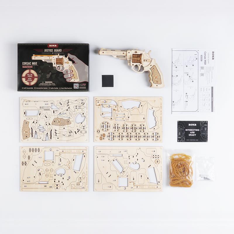 ROKR LQ401 Corsac M60 Gun 3D Wooden Puzzle