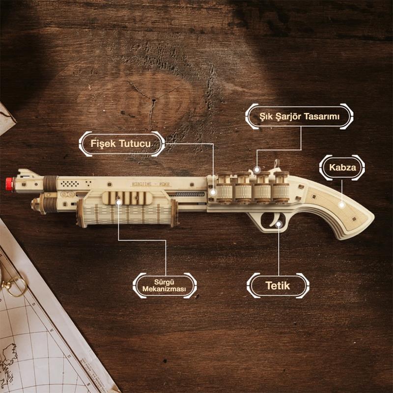 ROKR LQ501 Terminator M870 Gun 3D Wooden Puzzle