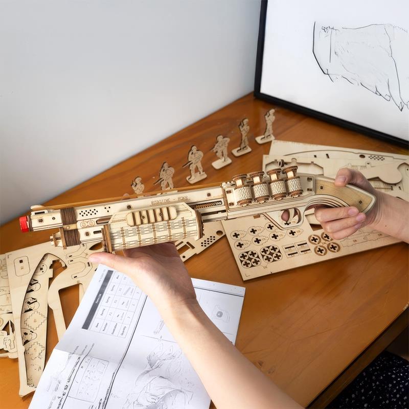ROKR LQ501 Terminator M870 Gun 3D Wooden Puzzle