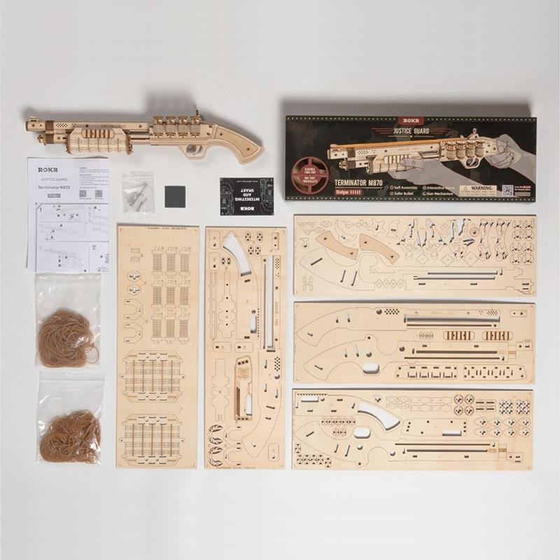 ROKR LQ501 Terminator M870 Gun 3D Wooden Puzzle