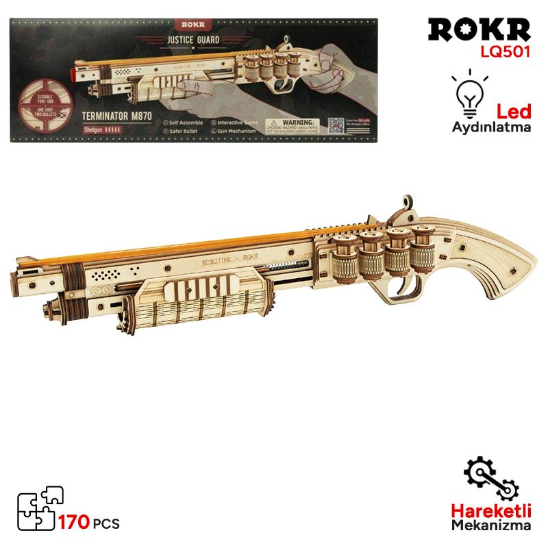 ROKR LQ501 Terminator M870 Gun 3D Wooden Puzzle