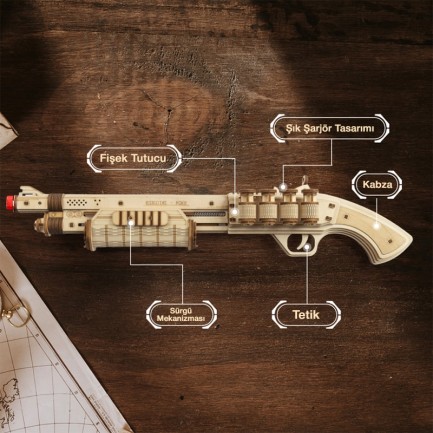 ROKR LQ501 Terminator M870 Gun 3D Wooden Puzzle - Thumbnail