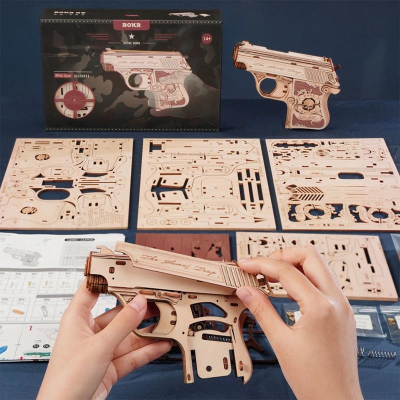 ROKR LQ502 Mini Gun 3D Wooden Puzzle