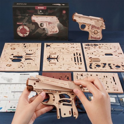 ROKR LQ502 Mini Gun 3D Wooden Puzzle - Thumbnail