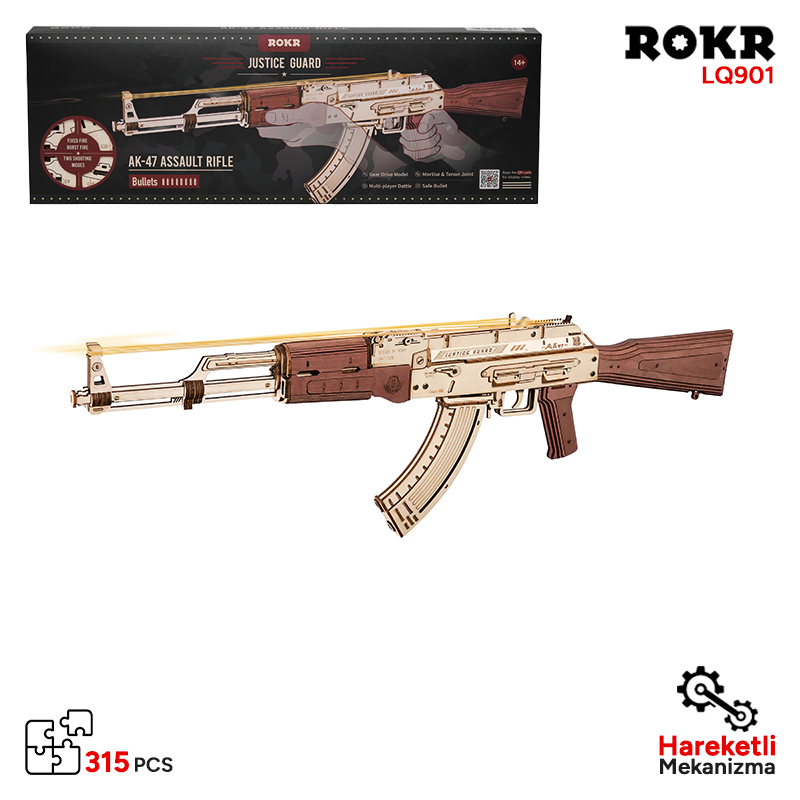 ROKR LQ901 AK-47 Assault Rifle Gun 3D Wooden Puzzle