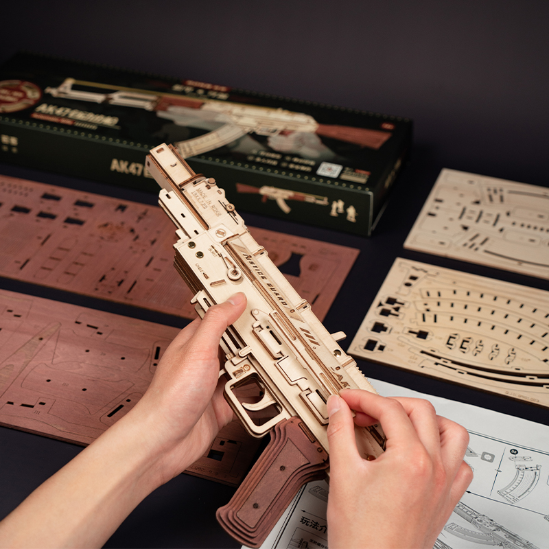 ROKR LQ901 AK-47 Assault Rifle Gun 3D Wooden Puzzle