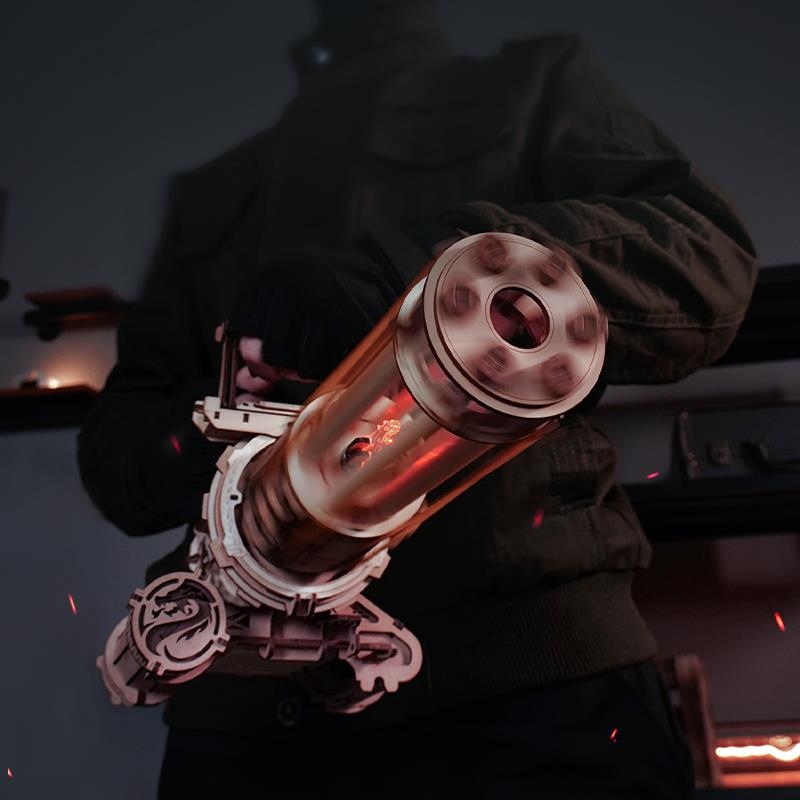 ROKR LQA01 AK-47 Rotating-Barrel Machine Gun 3D Wooden Puzzle