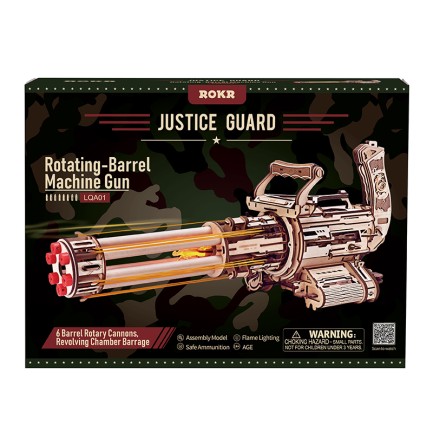 ROKR LQA01 AK-47 Rotating-Barrel Machine Gun DIY Minyatür Maket Model Seti Ahşap 3D Wooden Puzzle 3D Model Kit Detaylı Dekoratif Hobi Seti Ahşap Maket Hareketli ve Sesli - Thumbnail