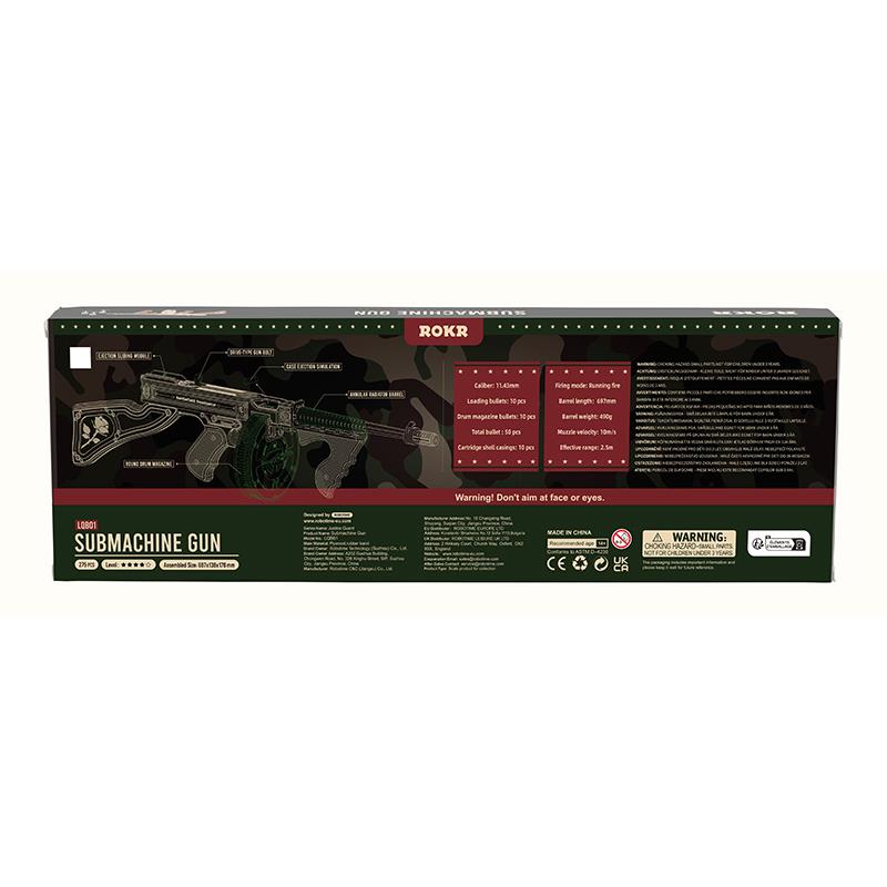 ROKR LQB01 Submachine Gun 3D Wooden Puzzle