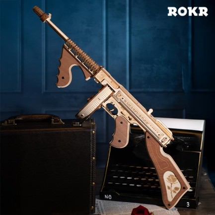 ROKR LQB01 Submachine Gun 3D Wooden Puzzle - Thumbnail