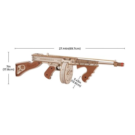 ROKR LQB01 Submachine Gun 3D Wooden Puzzle - Thumbnail