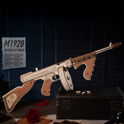 ROKR LQB01 Submachine Gun 3D Wooden Puzzle - Thumbnail