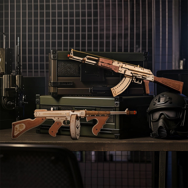 ROKR LQB01 Submachine Gun 3D Wooden Puzzle