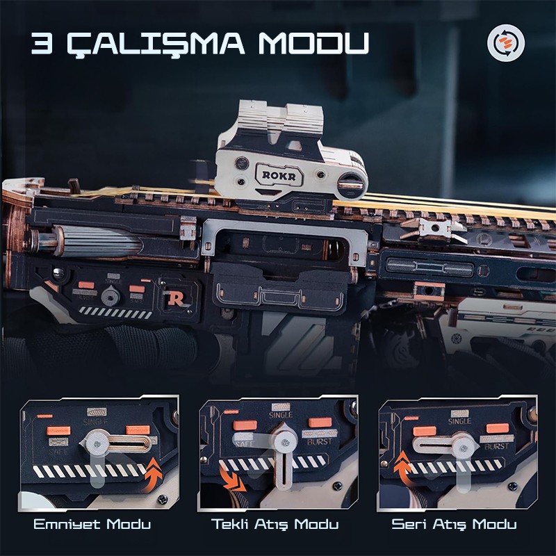 ROKR LQB02 M416 Carbine 3D Wooden Puzzle