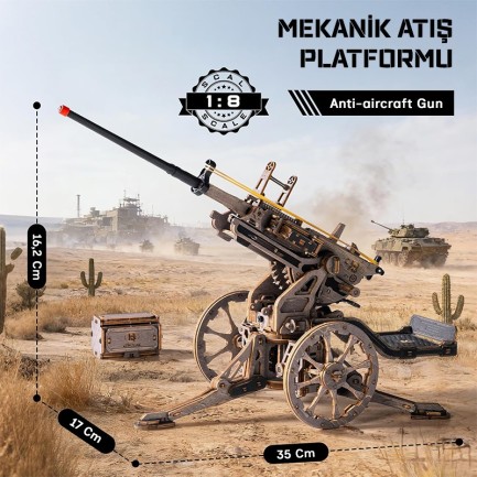 ROKR LQM01 Antiaircraft Gun 3D Wooden Puzzle - Thumbnail