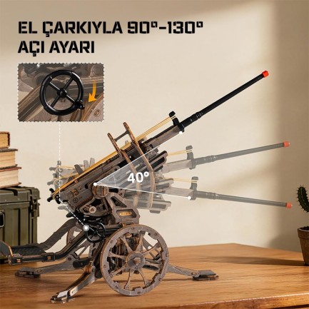 ROKR LQM01 Antiaircraft Gun 3D Wooden Puzzle - Thumbnail